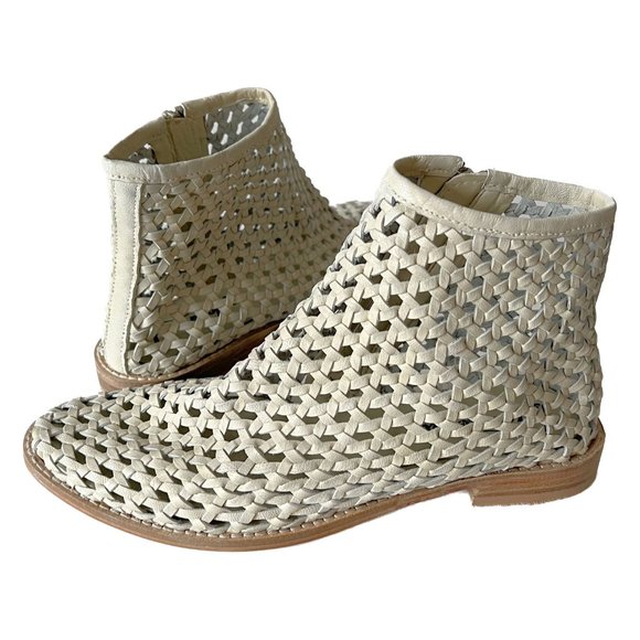 NEW! Free People Leather Woven Shoe boots Bone color, EU 39 (US 8) - Picture 4 of 16
